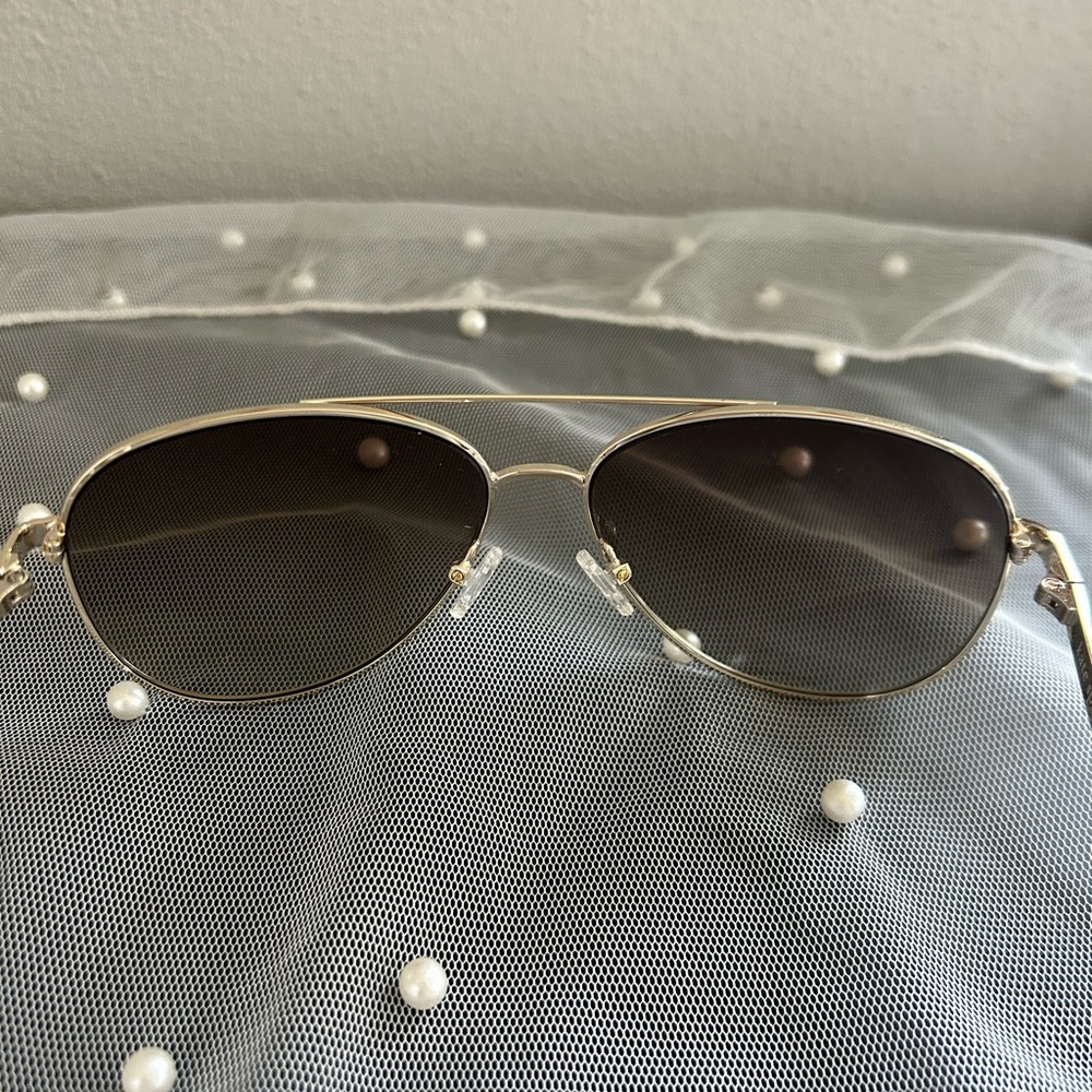 Kate Spade Emmaline Silver Aviator Sunglasses NWOT - Picture 6 of 10